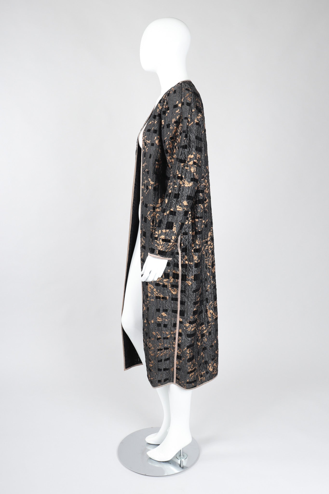 Recess Los Angeles Vintage Amen Wardy Metallic Splatter Quilted Duster Coat