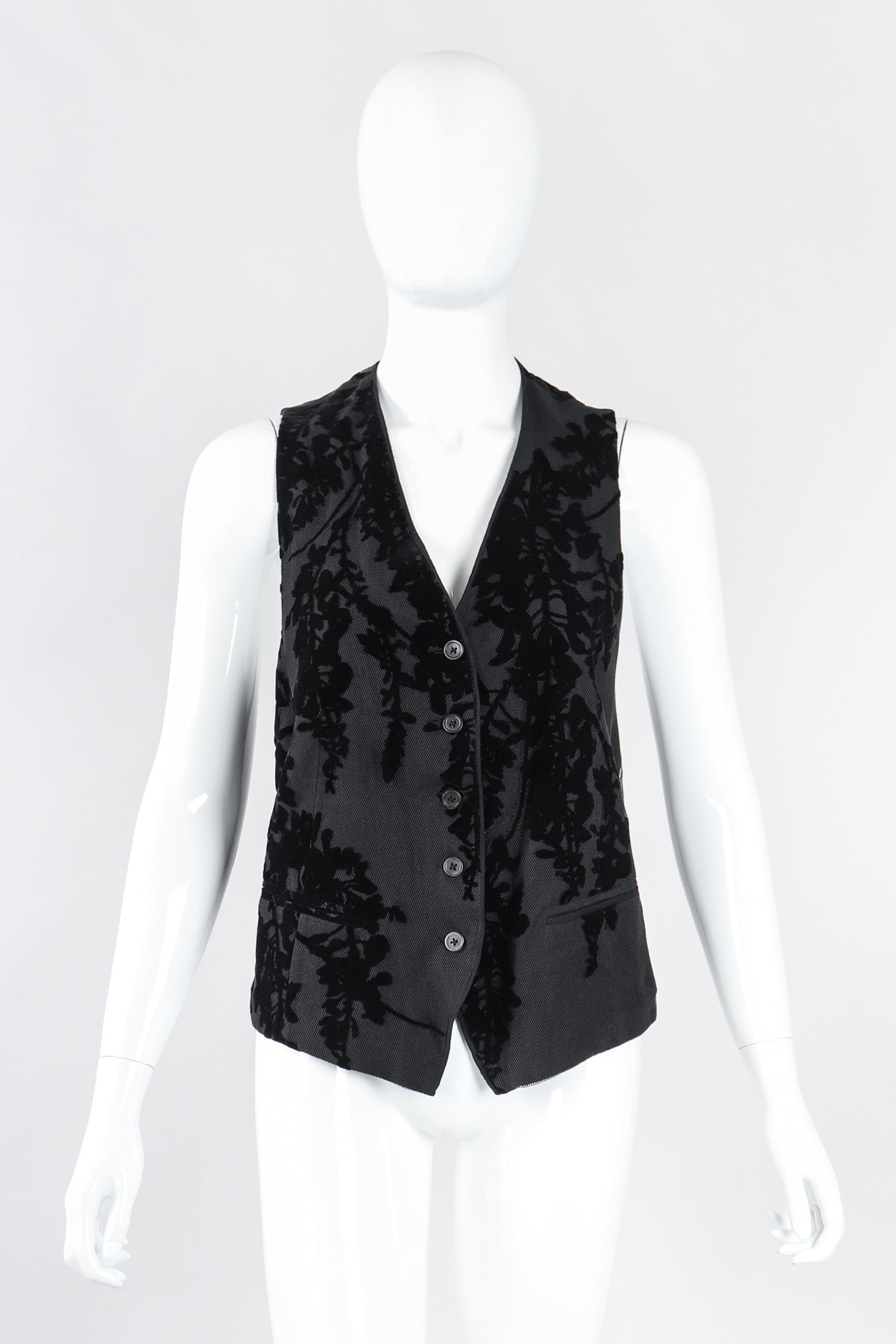 Recess Los Angeles Designer Consignment Resale Recycled Vintage Ann Demeulemeester Velvet Flocked Mesh Vest