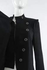 Vintage Ann Demeulemeester Diagonal Breasted Wool Jacket mannequin front zipper close @ Recess LA