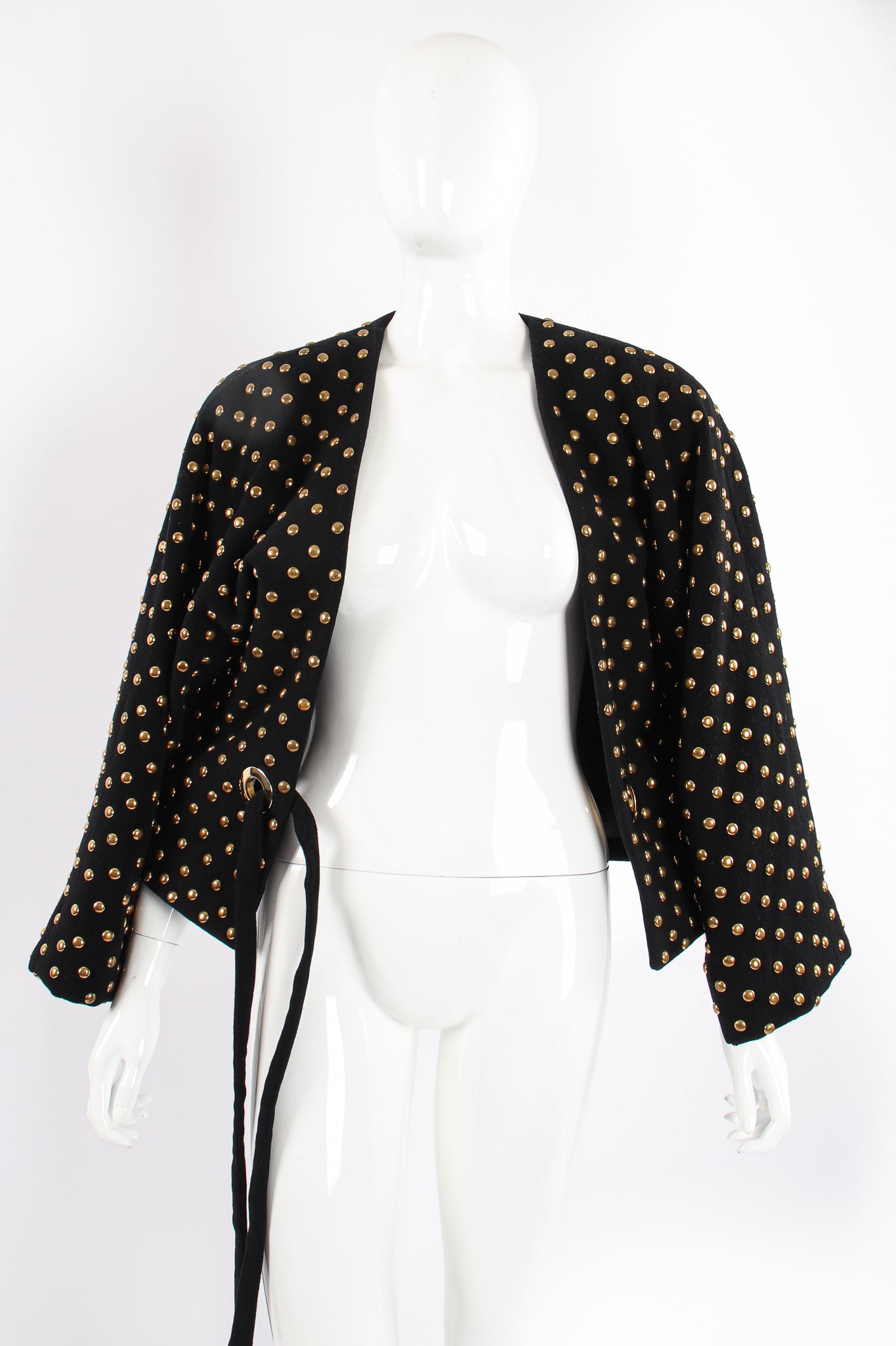 Vintage Anne Klein Studded Dolman Tie Jacket shoulders at Recess Los Angeles