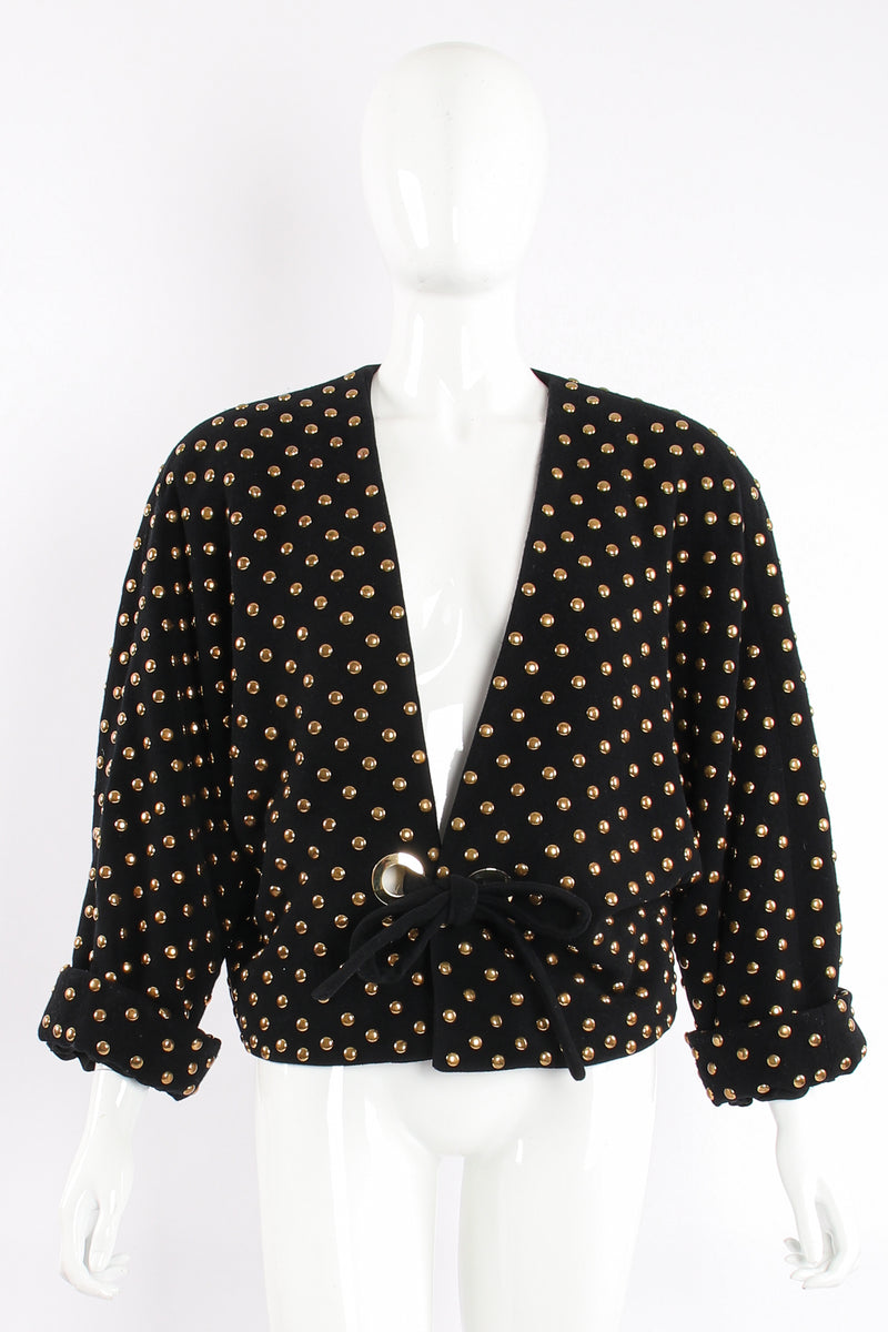 Vintage Anne Klein Studded Dolman Tie Jacket on Mannequin front at Recess Los Angeles