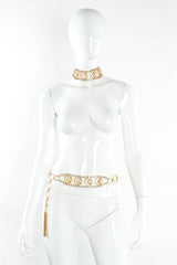 Vintage Apex Art Rhinestone Pearl Ring Link Choker on mannequin set @ Recess Los Angeles