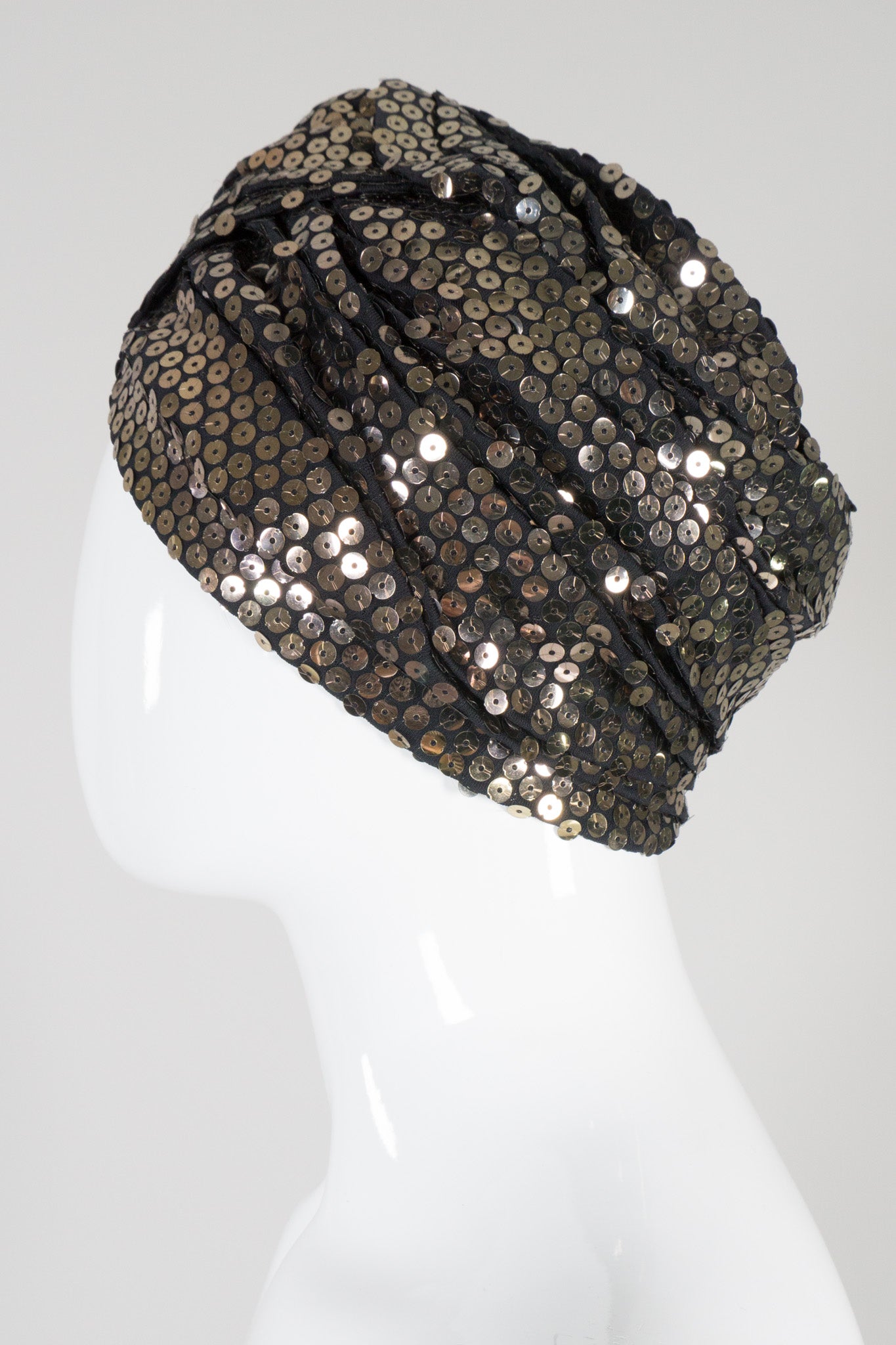 Armand Beverly Hills Vintage Bronze Gold Sequined Turban