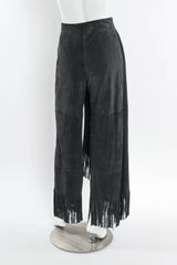 Vintage Giorgio Armani Suede Fringe Drape Pant mannequin back @ Recess LA