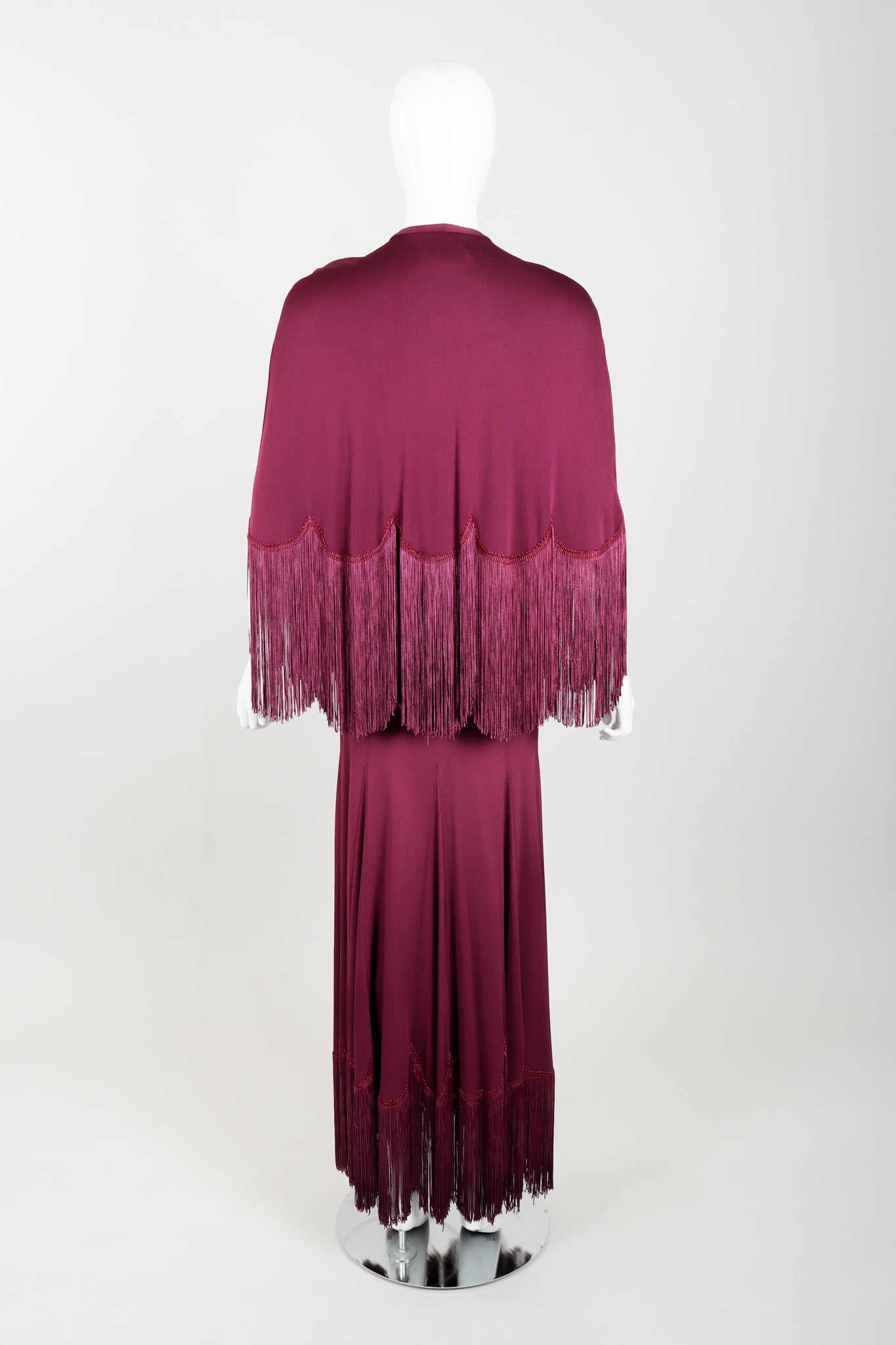 Vintage Ayako Fringed Caplet & Slip Dress Set on Mannequin back at Recess Los Angeles