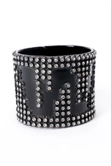 Vintage Bill Schiffer Chunky Rhinestone Cuff Bracelet pattern crop at Recess Los Angeles