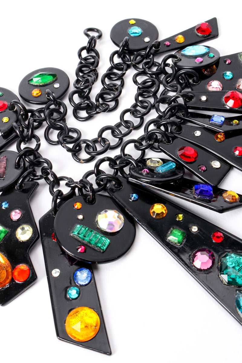 Vintage Bill Schiffer Handmade Rainbow Jeweled Bib Necklace at Recess Los Angeles