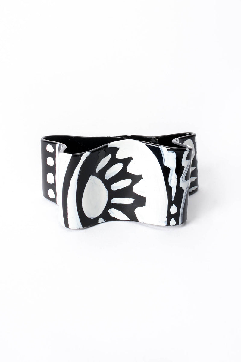 Vintage Bill Schiffer Graphic Hand-Painted Cuff Bracelet details at Recess Los Angeles