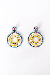 Vintage Bill Schiffer Whimsical Round Dangle Earrings front at Recess Los Angeles