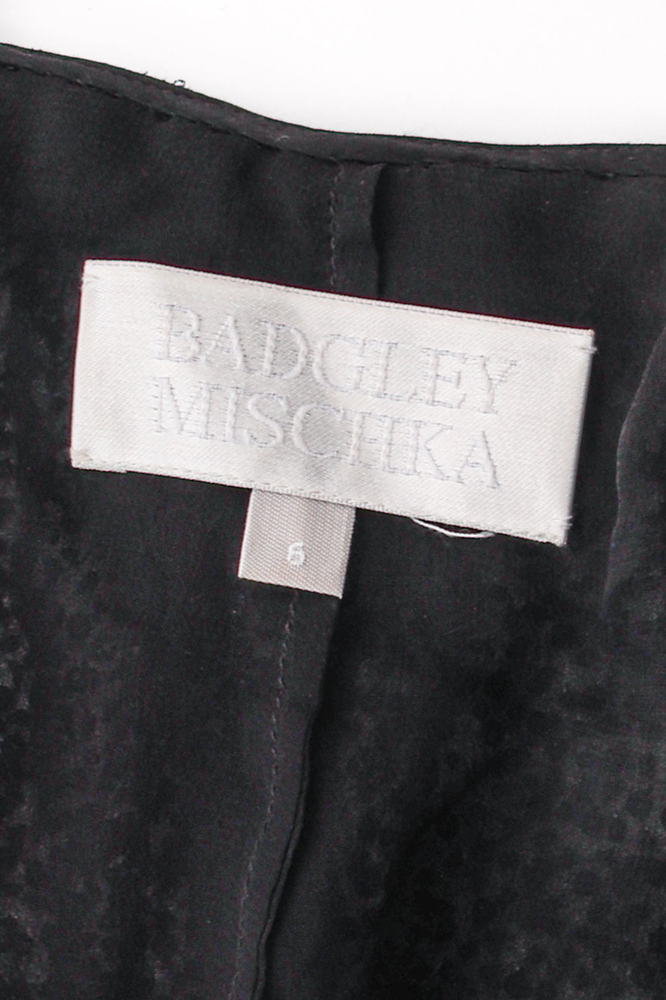 Vintage Badgley Mischka Beaded Sequin Halter Dress label at Recess Los Angeles