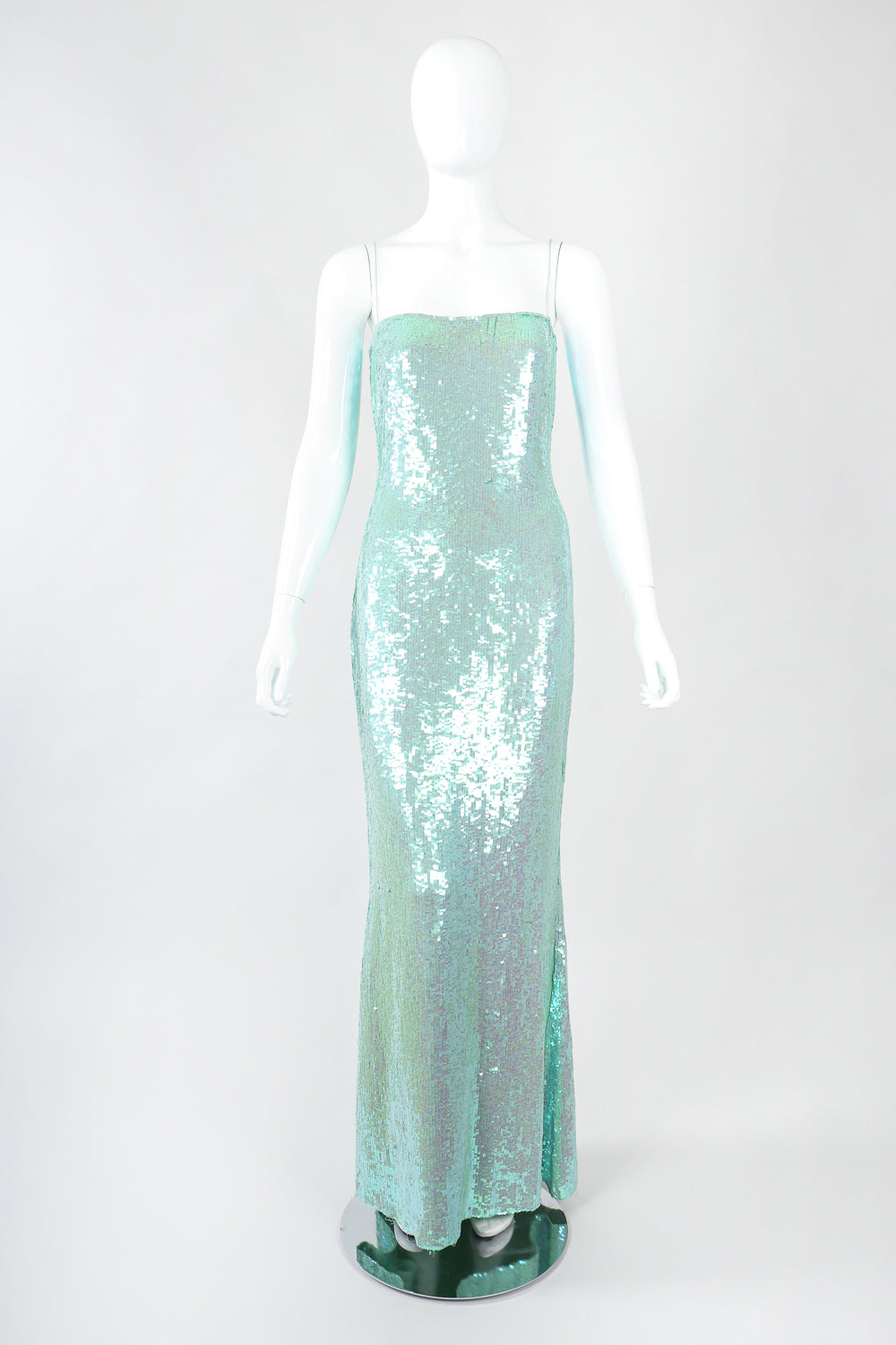 Recess Designer Consignment Vintage Badgley Mischka Iridescent Sequin Mermaid Ariel Wedding Bridal Gown Los Angeles Resale