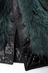 Vintage Balenciaga Leather Fox Fur Cocoon Coat buttons at Recess Los Angeles