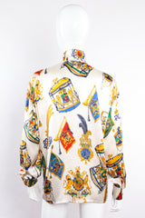 Vintage Escada Lion Crest Drum Print Blouse on Mannequin back at Recess Los Angeles