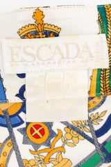 Vintage Escada Lion Crest Drum Print Blouse label at Recess Los Angeles