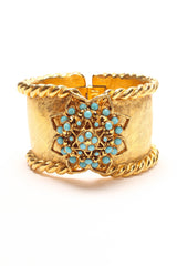 Vintage Barrera Filigree Lotus Flower Cuff Bracelet front @ Recess LA