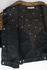 Vintage BeBe Studded Rhinestone Crop Denim Jacket reverse flat lay @ Recess LA