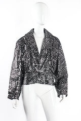 Foiled Suede Shawl Collar Jacket