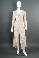 Vintage Belle Dame Draped Tulip Leaf Dress mannequin front hands down  @ Recess LA