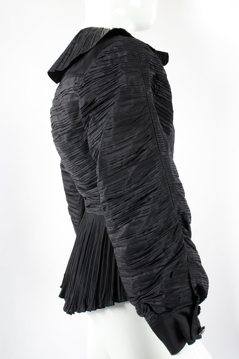 Vintage Bernard Perris Pleated Peplum Collar Jacket on Mannequin sleeve at Recess Los Angeles