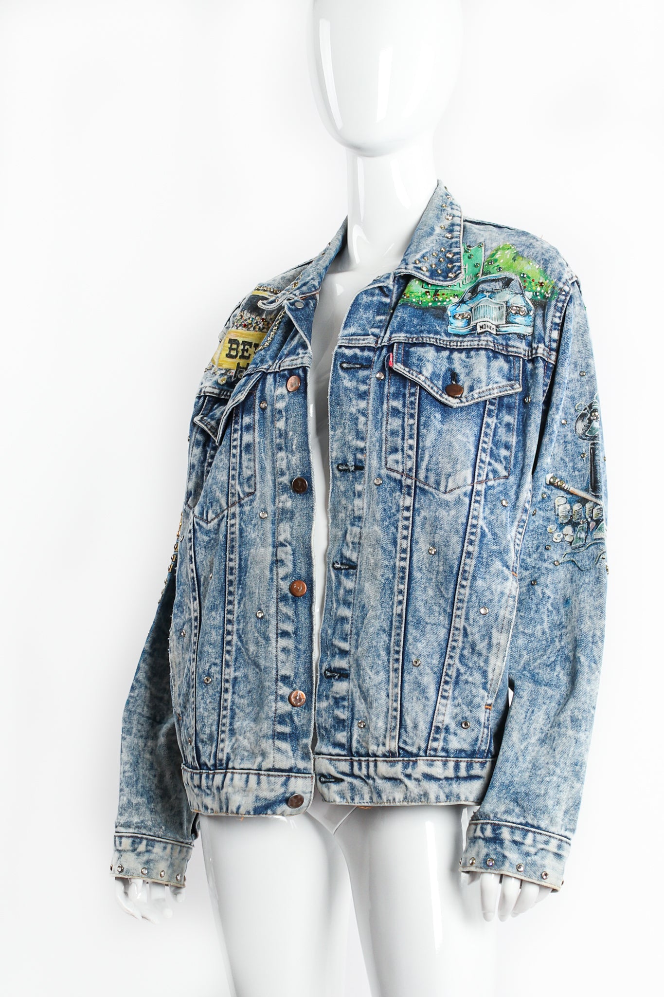 Vintage Embellished Beverly Hills Jean Jacket front at Recess Los Angeles