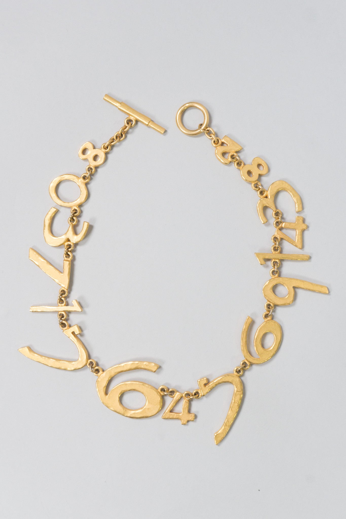 Biche de Beré Hammered Numerology Collar Necklace 