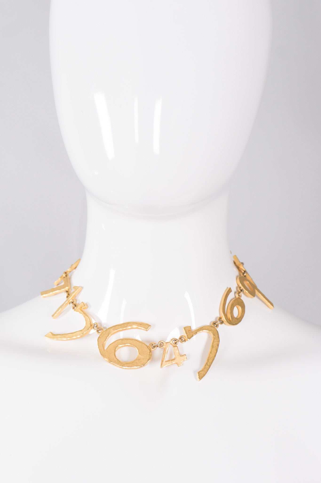 Biche de Beré Hammered Numerology Collar Necklace 