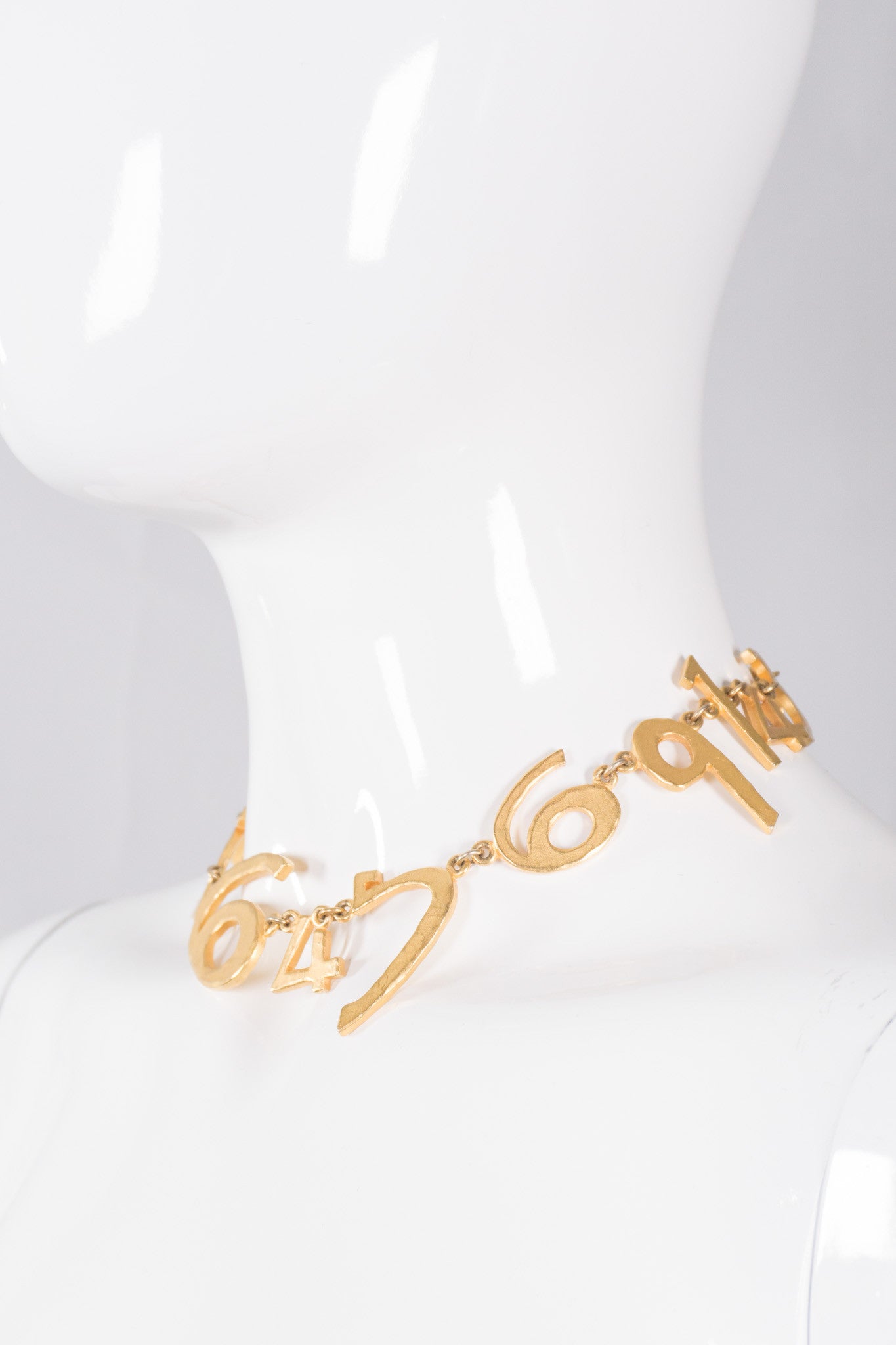 Biche de Beré Hammered Numerology Collar Necklace 