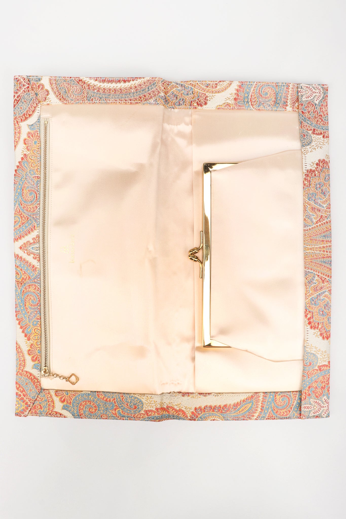 Recess Los Angeles Designer Consignment Vintage Original Bienen-Davis Golden Silk Brocade Clutch