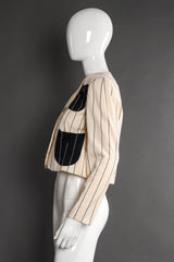 Vintage Bill Blass Contrast Stripe Jacket & Dress Set mannequin side jacket @ Recess LA