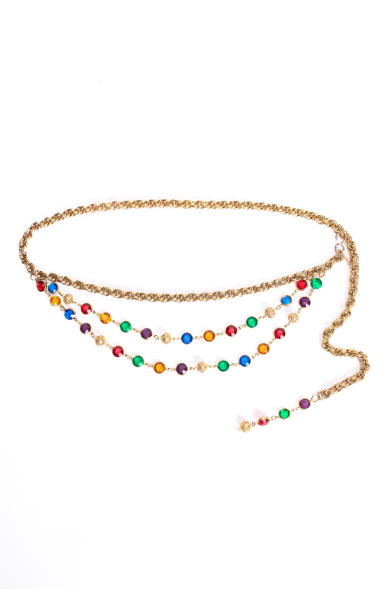 Vintage Bill Blass Rainbow Glass Chain Belt at Recess Los Angeles