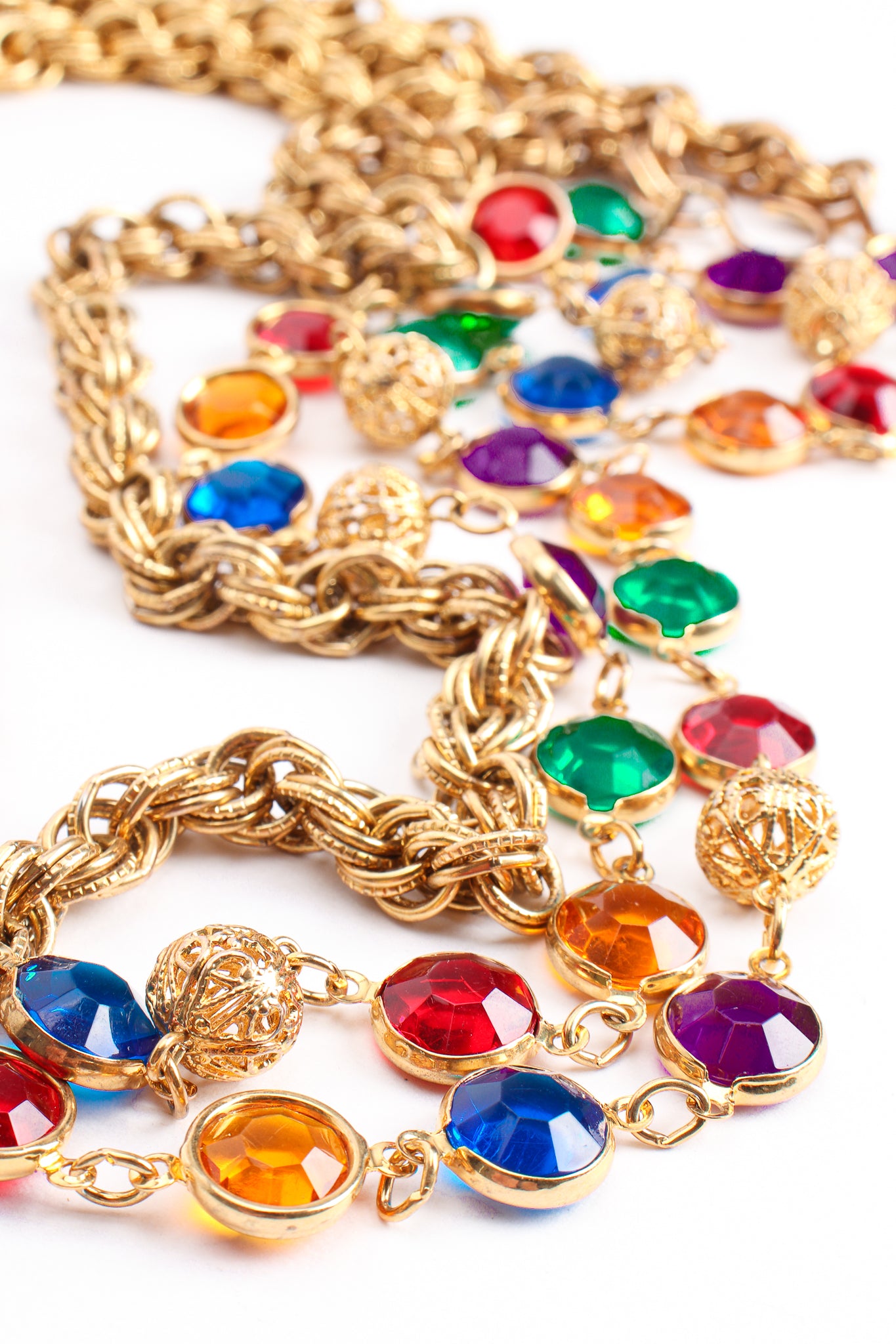 Vintage Bill Blass Rainbow Glass Chain Belt at Recess Los Angeles