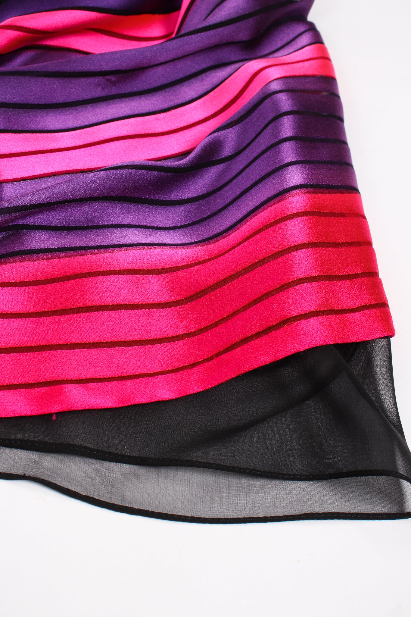 Vintage Bill Blass Sheer Stripe Silk Skirt lining detail at Recess Los Angeles