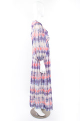 Vintage Bill Tice Royal Robes Magnin Tie Dye Balloon Sleeve Dress on Mannequin side @ Recess LA