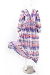 Vintage Bill Tice Royal Robes Magnin Tie Dye Balloon Sleeve Peasant Dress airy @ Recess LA