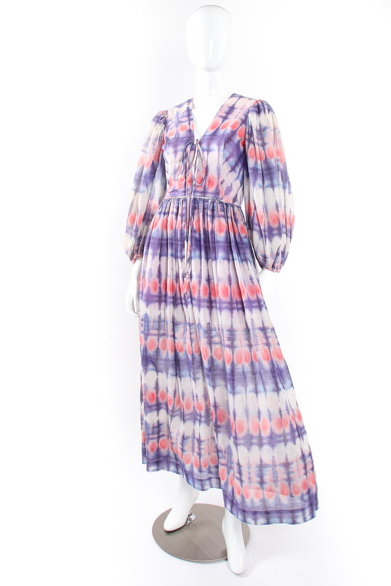 Vintage Bill Tice Royal Robes Magnin Tie Dye Balloon Sleeve Peasant Dress airy @ Recess LA