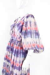 Vintage Bill Tice Royal Robes Magnin Tie Dye Balloon Sleeve Dress on Mannequin sleeve @ Recess LA