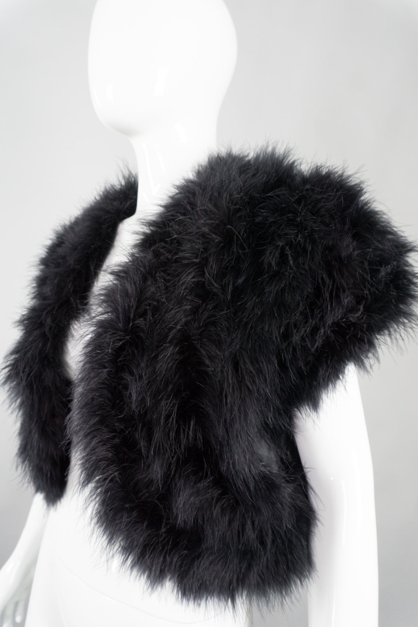 Vintage Marabou Open Chubby Bolero Shrug Jacket