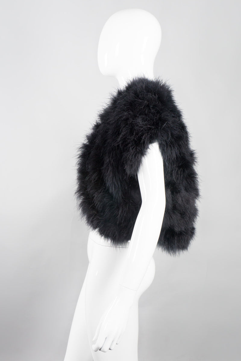 Vintage Marabou Open Chubby Bolero Shrug Jacket