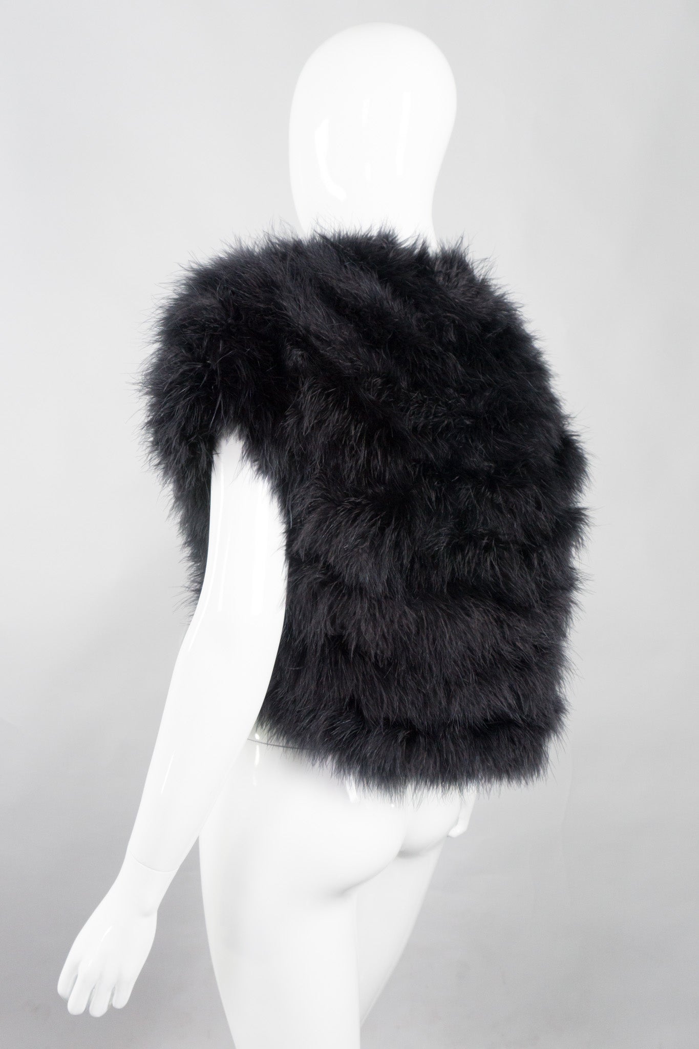 Vintage Marabou Open Chubby Bolero Shrug Jacket