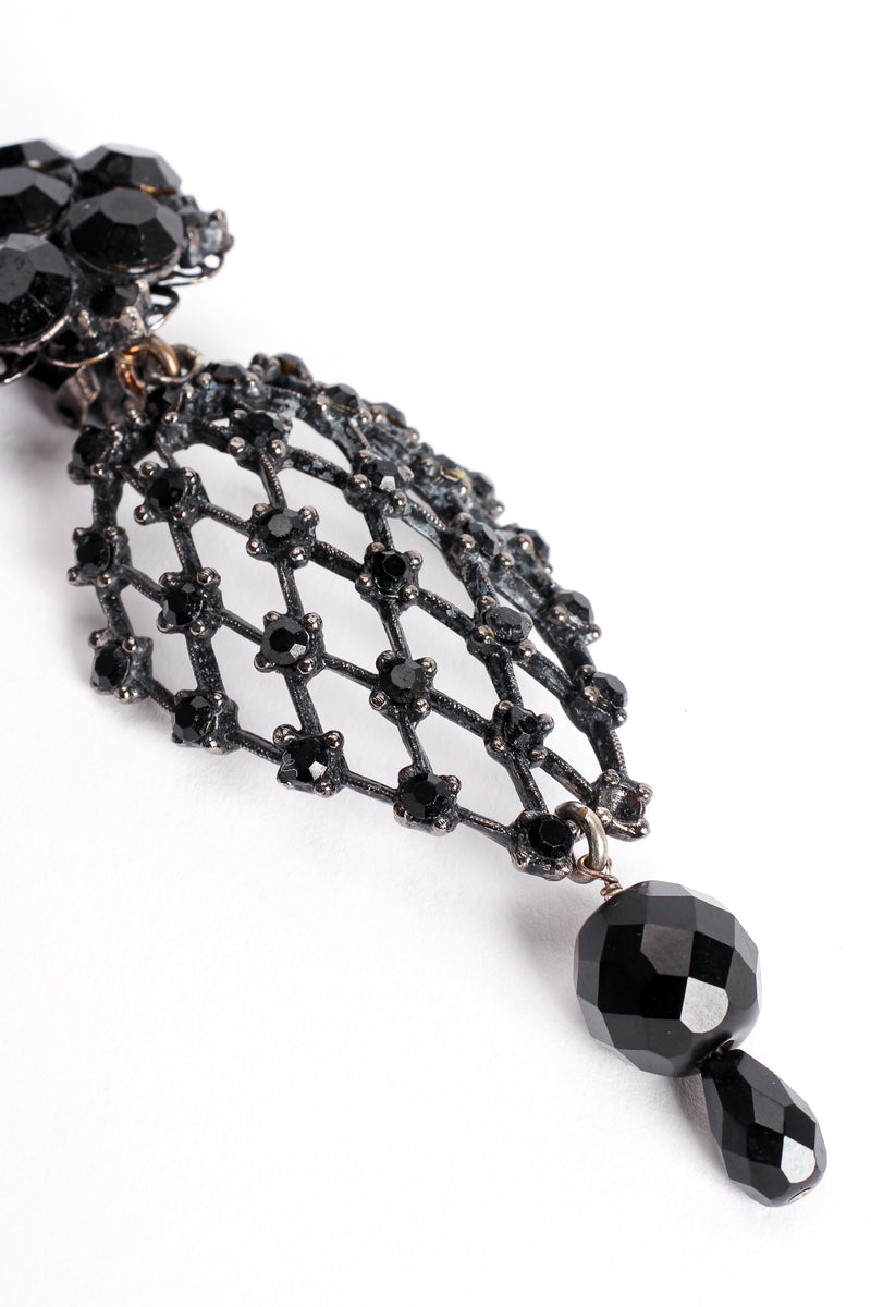 Vintage Crystal Lattice Drop Earrings missing stone at Recess Los Angeles