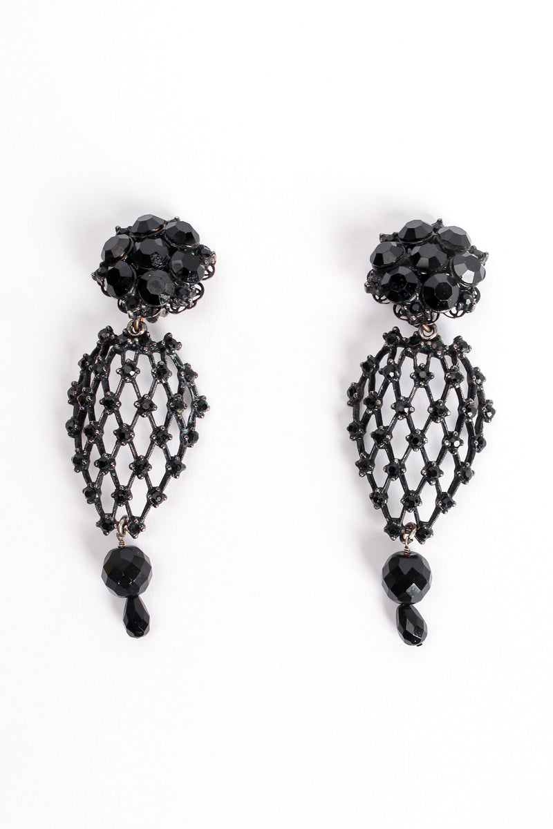 Vintage Crystal Lattice Drop Earrings flat at Recess Los Angeles