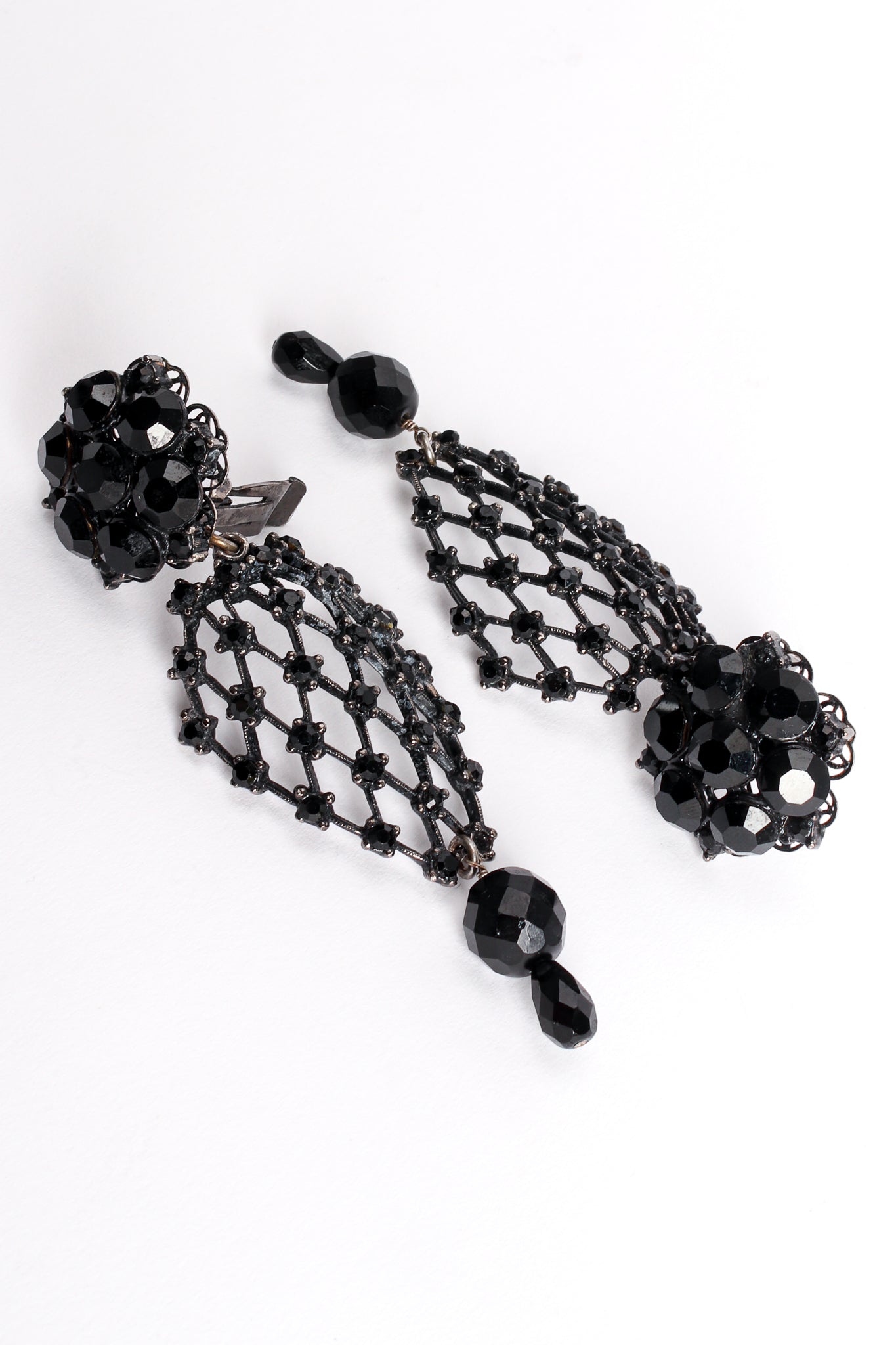 Vintage Crystal Lattice Drop Earrings at Recess Los Angeles