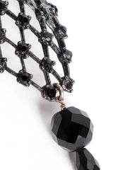 Vintage Crystal Lattice Drop Earrings missing stone at Recess Los Angeles