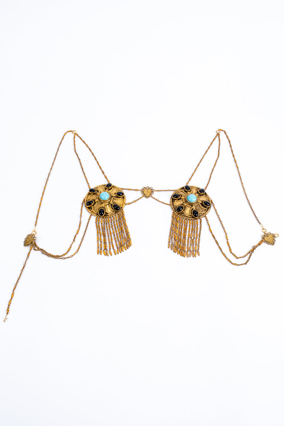 Filigree bra chain harness flat lay @recessla