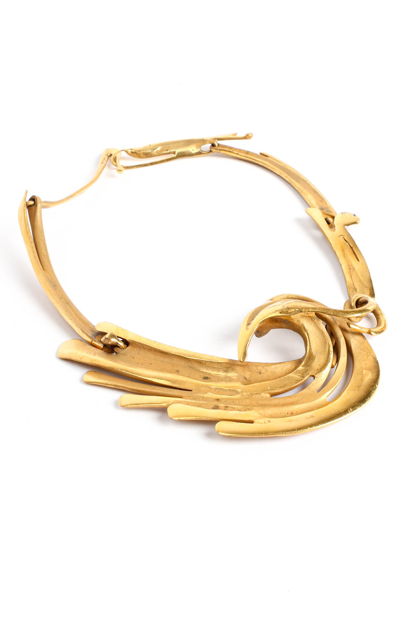 Vintage Jean-Claude Bonillo 1988 Abstract Flame Choker Necklace flat close @ Recess Los Angeles