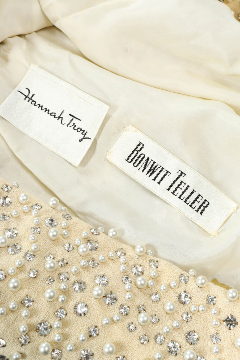 Vintage Bonwit Teller Posh Pearl & Rhinestone Dress tags @ Recess LA