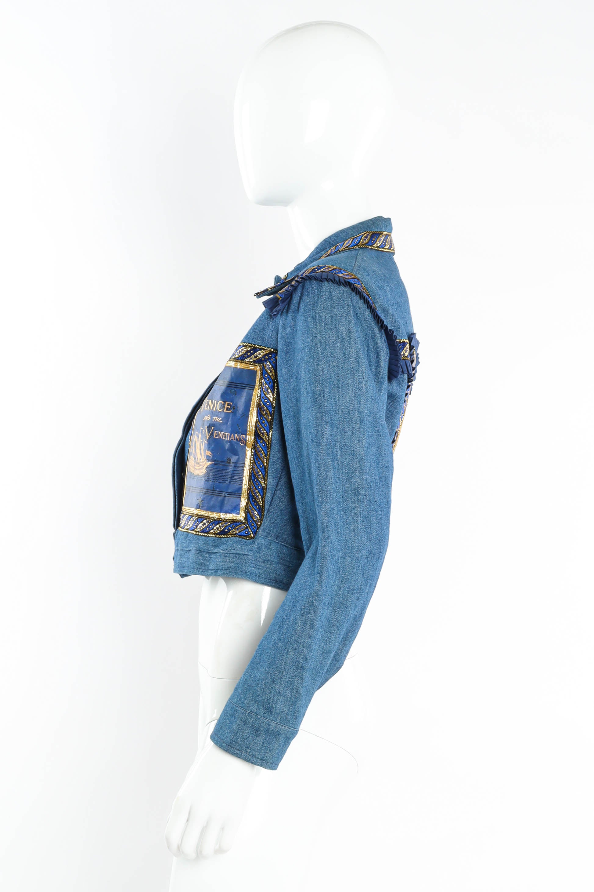 Vintage Helen Neufeld Bookjackets Destination Covers Denim Jacket mannequin side @ Recess Los Angeles