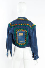 Vintage Helen Neufeld BookJacket Traveling Birds Denim Jacket mannequin back @ Recess Los Angeles