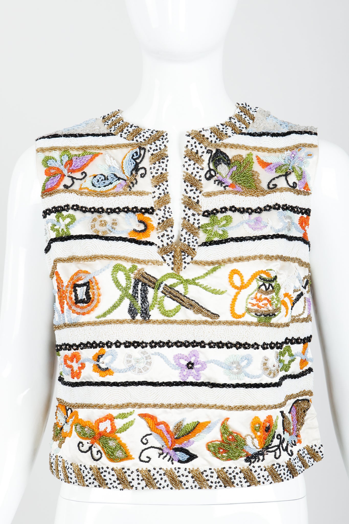 Vintage Boutique by Jo Ro Imports Beaded Butterfly Top on Mannequin front Crop at Recess