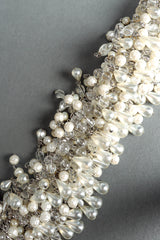 Vintage Brania Rhinestone Pearl Cluster Stretch Belt cluster details @ Recess Los Angeles